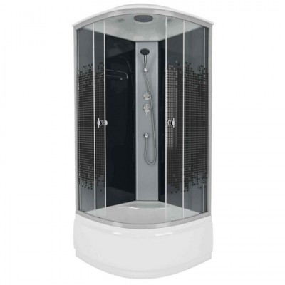 Душевая кабина Niagara Eco NG-7507-14BLACK (80х80х215) высокий поддон, стекло мозаика