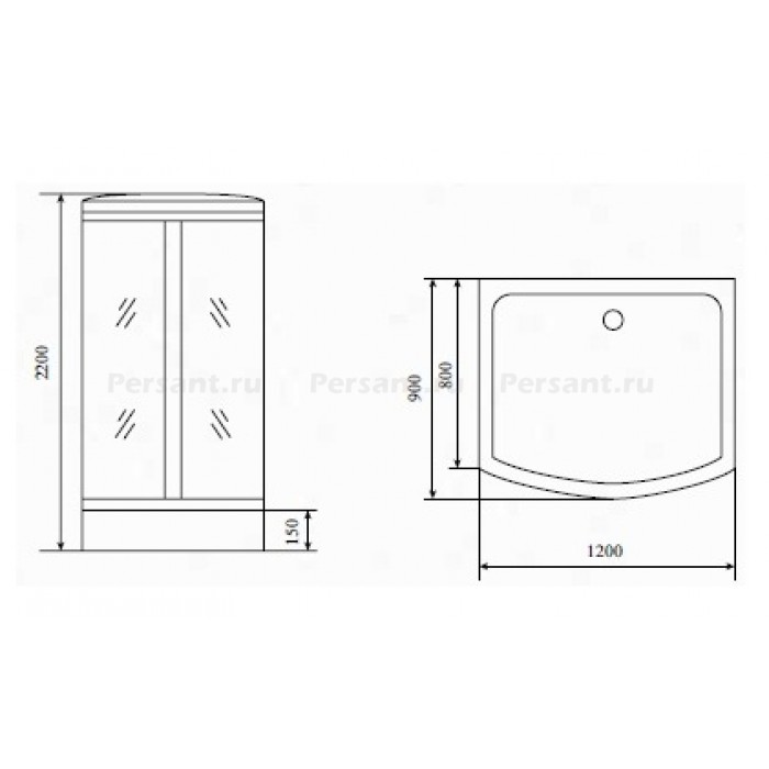 Душевая кабина Timo Standart 120x90 T-1115 стекло тонированное, профиль хром