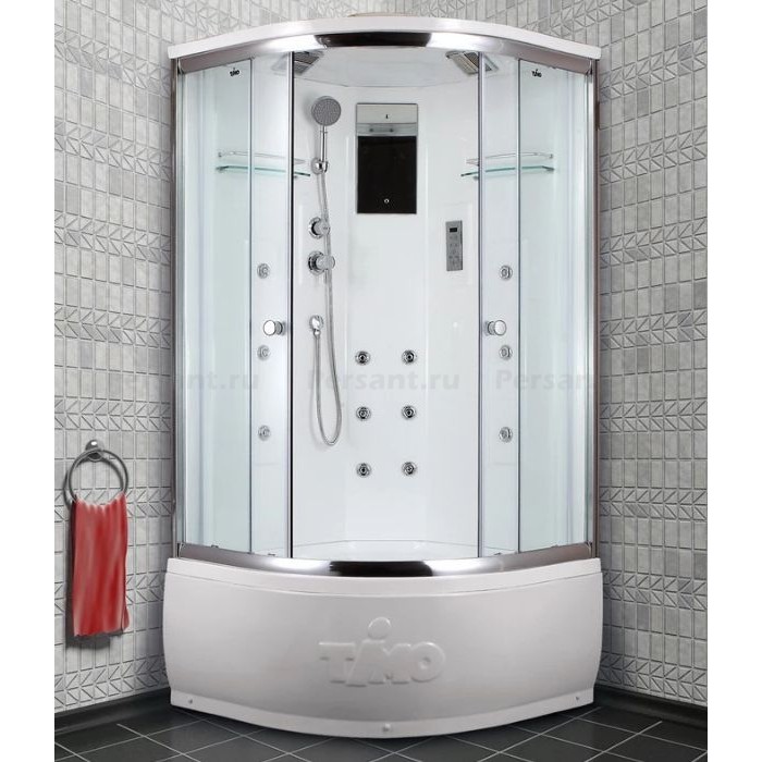 Душевая кабина Timo Lux 100x100 T-7700 стекло прозрачное, профиль хром