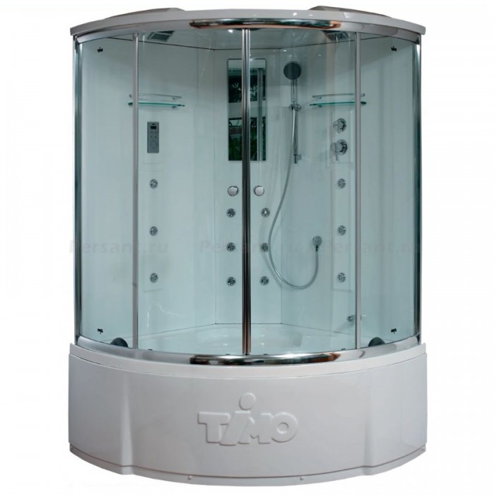 Душевой бокс Timo Lux 150x150 T-7755, стекло прозрачное, профиль хром