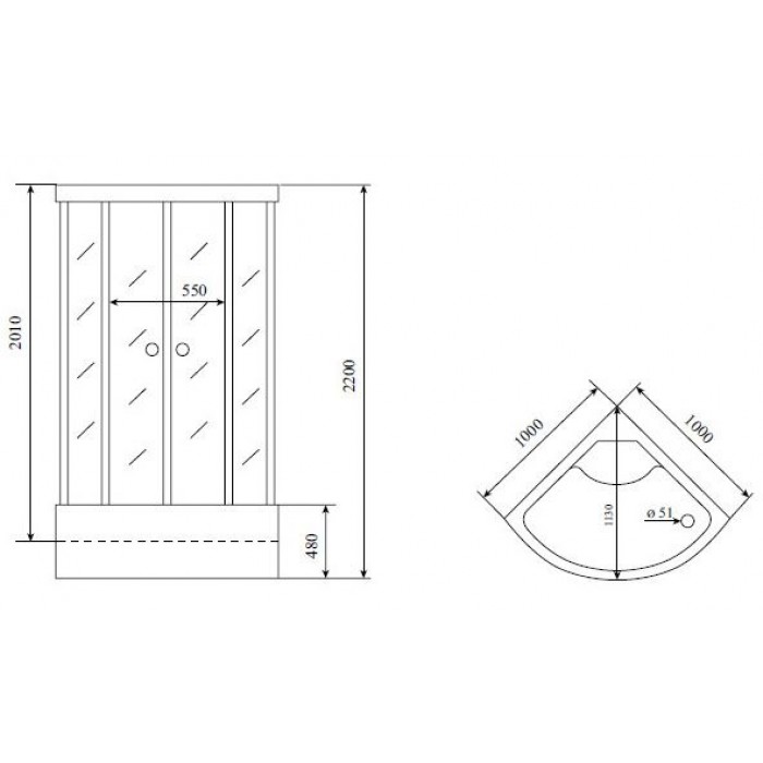 Душевая кабина Timo Comfort 100x100 T-8800 Clean Glass, стекло прозрачное