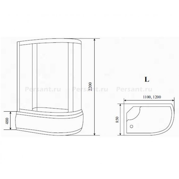 Душевая кабина Timo Comfort 120x85 T-8820 L Clean Glass, стекло прозрачное, левосторонняя
