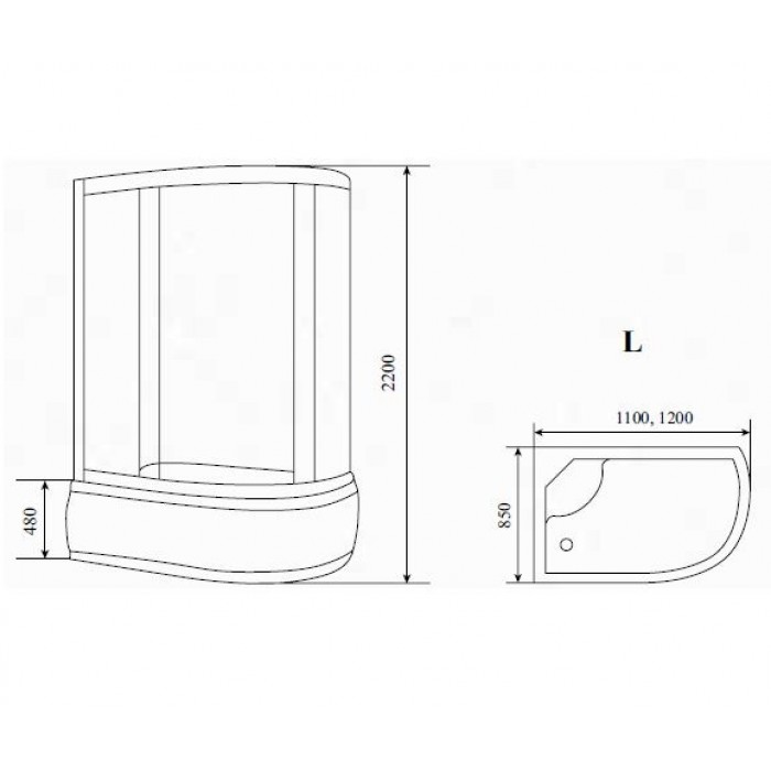 Душевая кабина Timo Comfort 120x85 T-8820 L Clean Glass, стекло прозрачное, левосторонняя