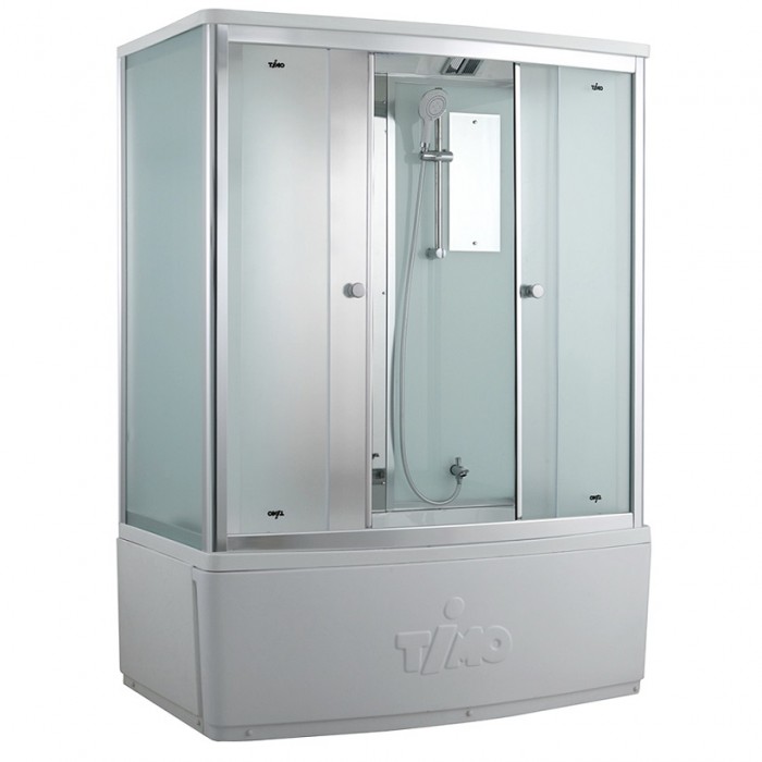 Душевой бокс Timo Comfort 150x88 T-8850F стекло рифленое, профиль хром