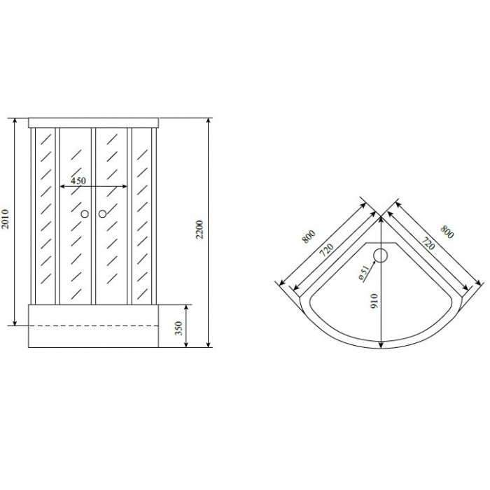Душевая кабина Timo Comfort 80x80 T-8880 Clean Glass, стекло прозрачное