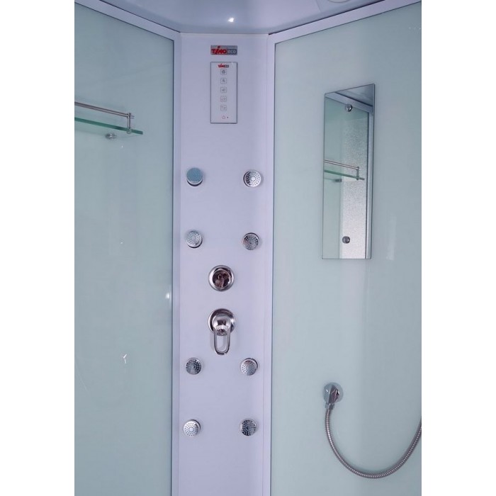 Душевая кабина Timo Eco 90x90 TE-0709 стекло рифленое, белый профиль