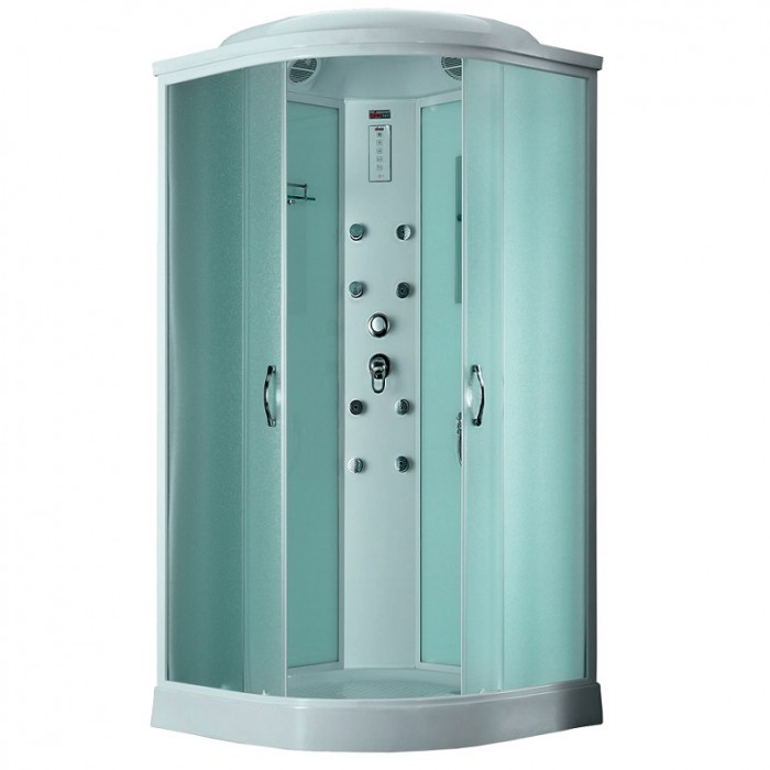 Душевая кабина Timo Eco 90x90 TE-0709 стекло рифленое, белый профиль