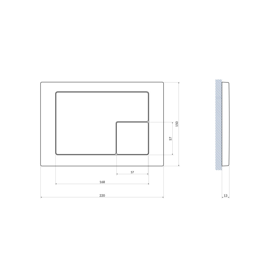 Кнопка смыва Cersanit Corner для инсталляции PRO/VECTOR/LINK/HI-TEC пластик хром глянцевый (64108)