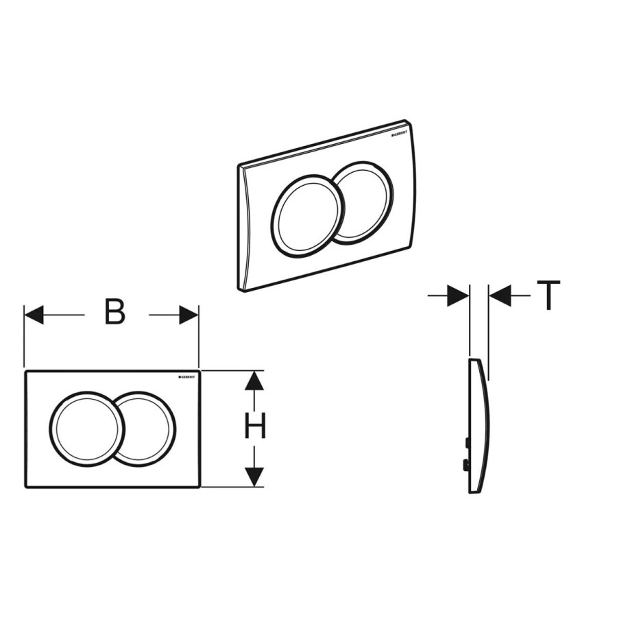 Кнопка смыва Geberit Delta01 для двойного смыва матовый хром (115.107.46.1)