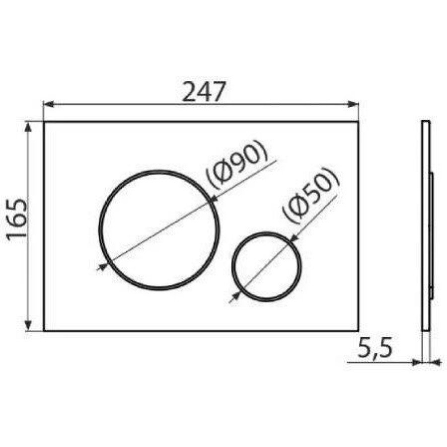 Клавиша смыва AlcaPlast M678 черный матовый