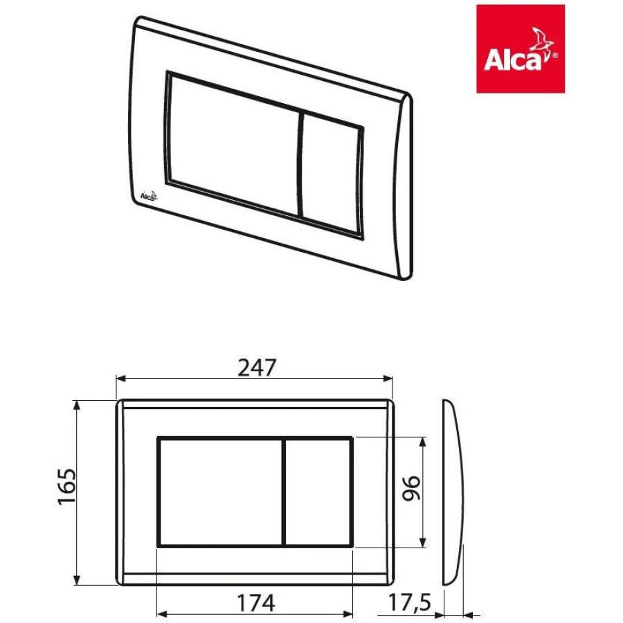 Клавиша смыва AlcaPlast Basic M271 хром - глянцевая