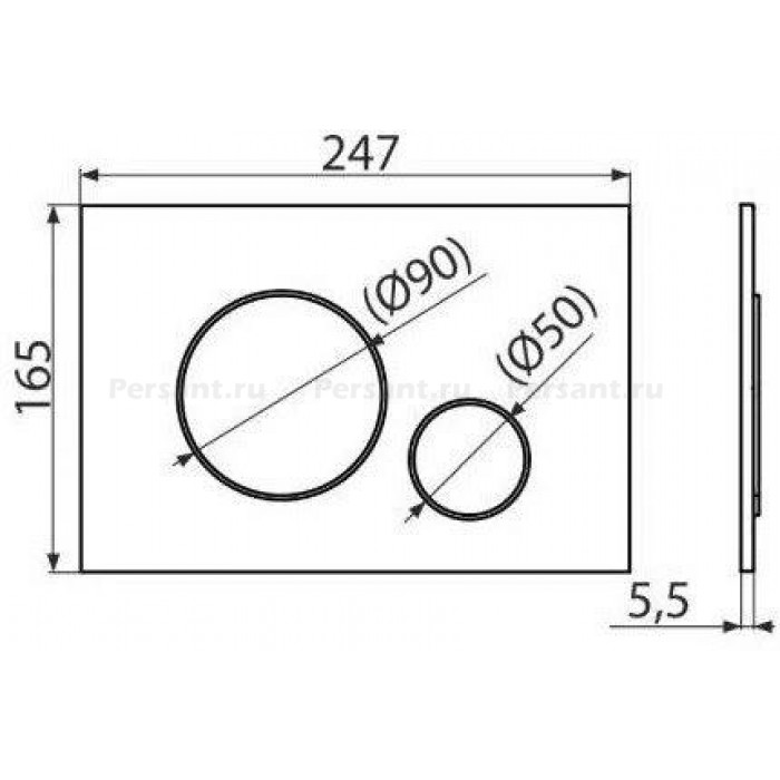 Клавиша смыва AlcaPlast M670 белая глянцевая