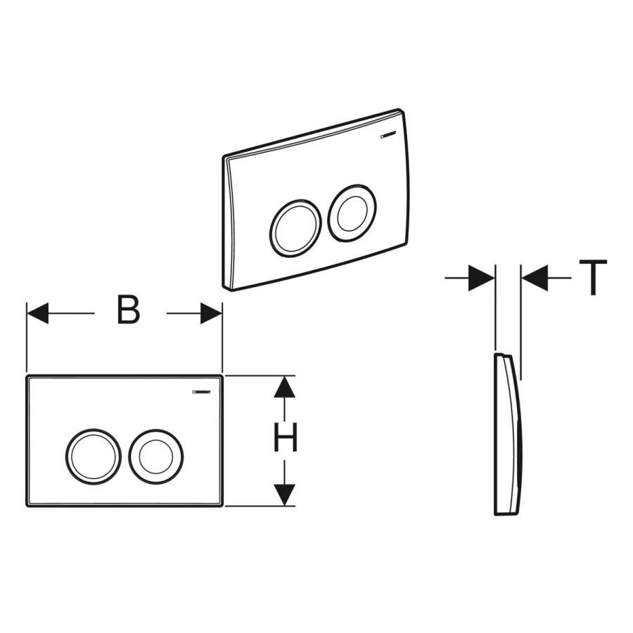 Кнопка смыва Geberit Delta25 для двойного смыва глянцевый хром (115.125.21.5)