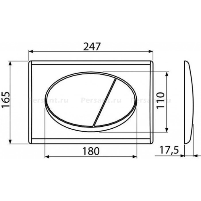 Клавиша смыва AlcaPlast Basic M71 хром глянцевый