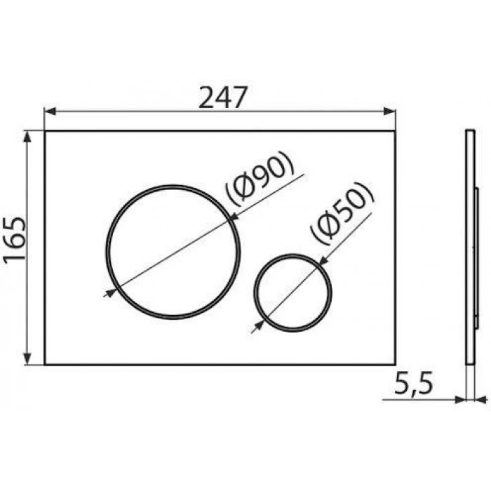 Клавиша смыва AlcaPlast M675 золото