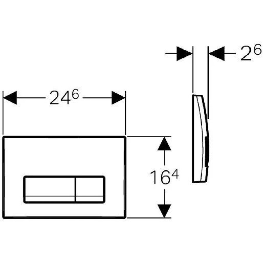 Кнопка смыва Geberit Delta 51 115.105.DW.1 черный  глянец