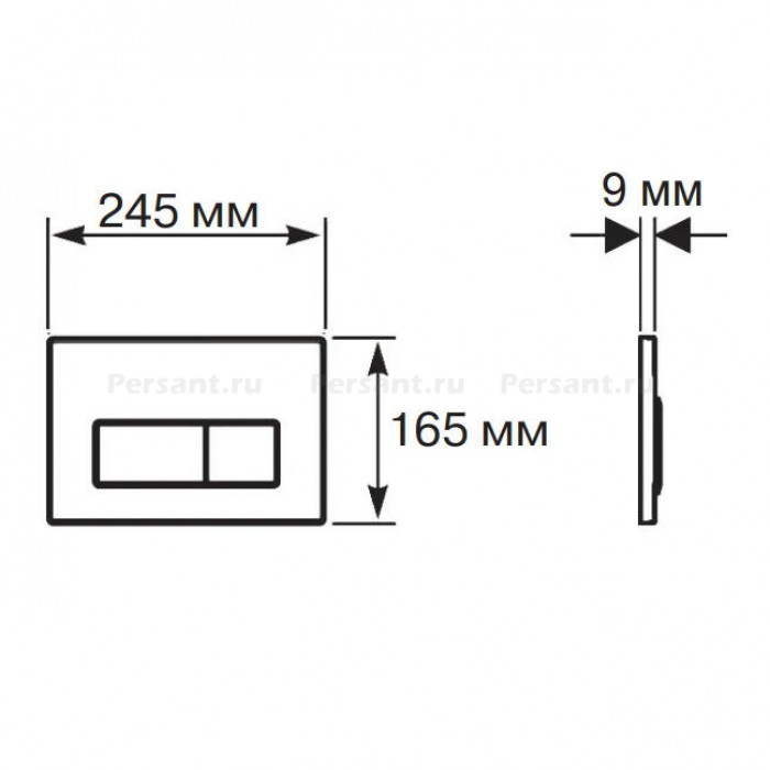 Клавиша смыва Aquatek Slim KDI-0000024 хром матовый