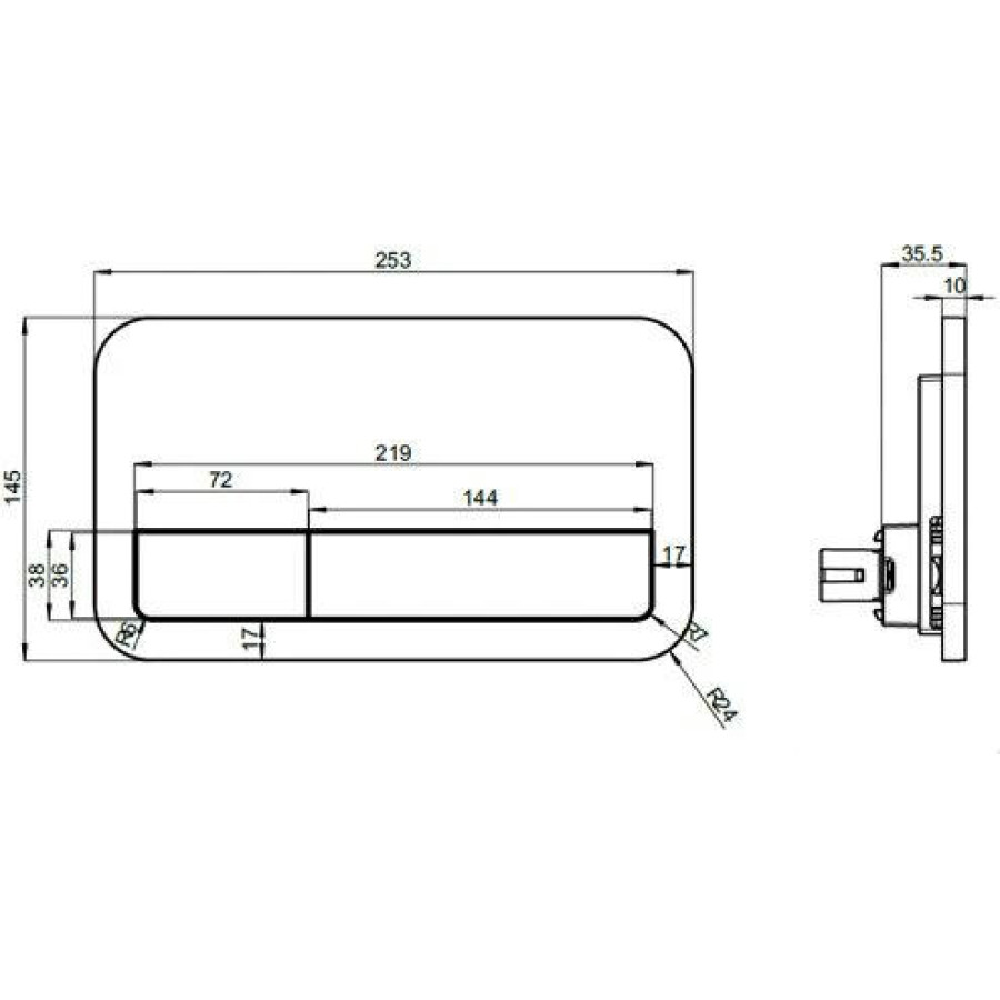 Кнопка смыва Villeroy & Boch ViConnect белая 9224 9068 (92249068)