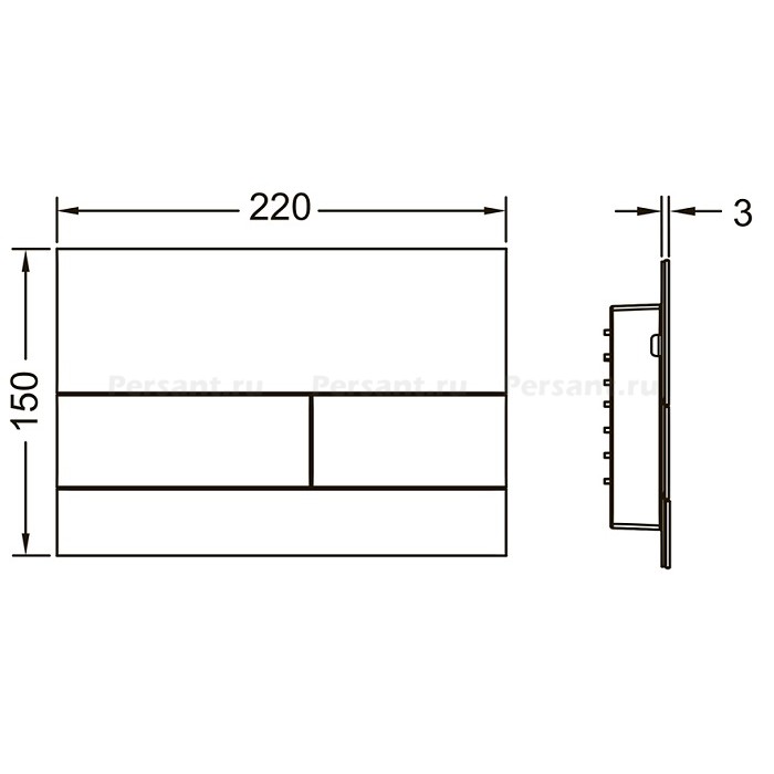 Клавиша смыва Tece TECEsquare II 9240831 хром глянцевый