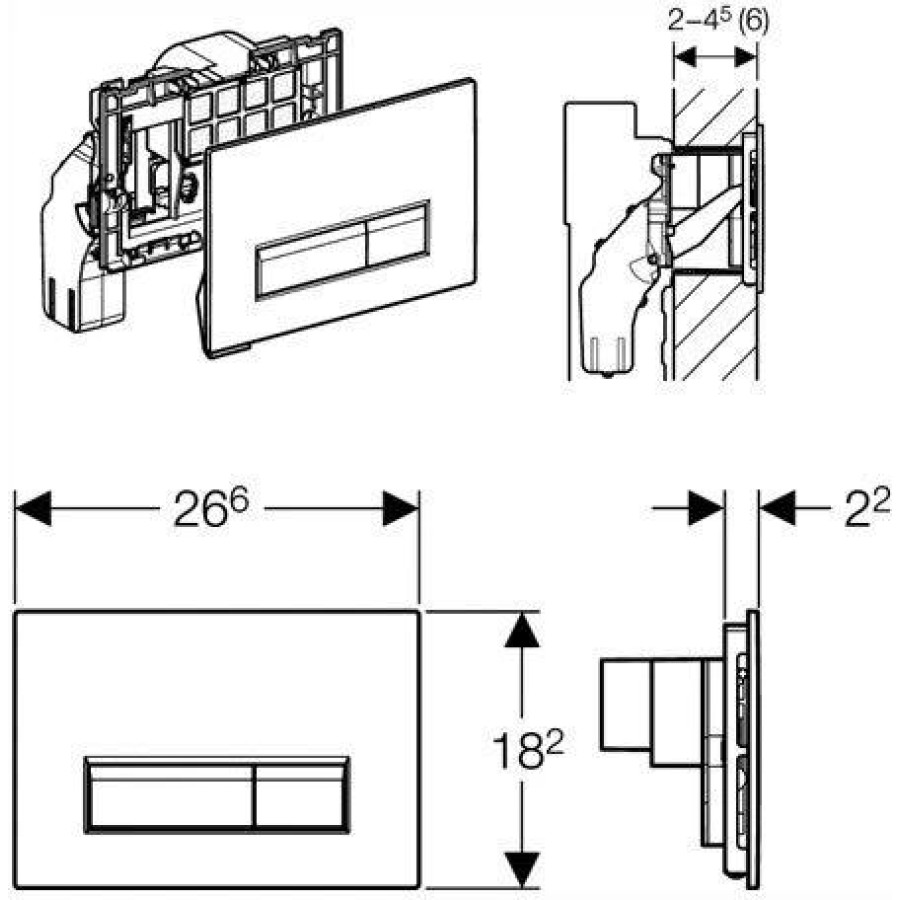 Кнопка смыва GEBERIT Sigma 40 115.600.KQ.1