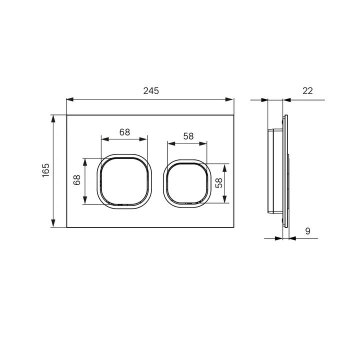Кнопка смыва IDDIS чёрная Uniglass 001 (UNG01BCi77)