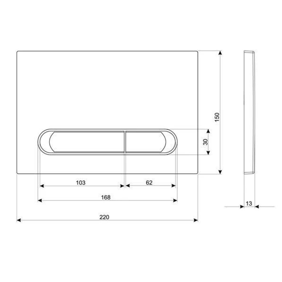 Кнопка смыва Cersanit Estetica для инсталляции PRO/VECTOR/LINK/HI-TEC пластик белый (64109)