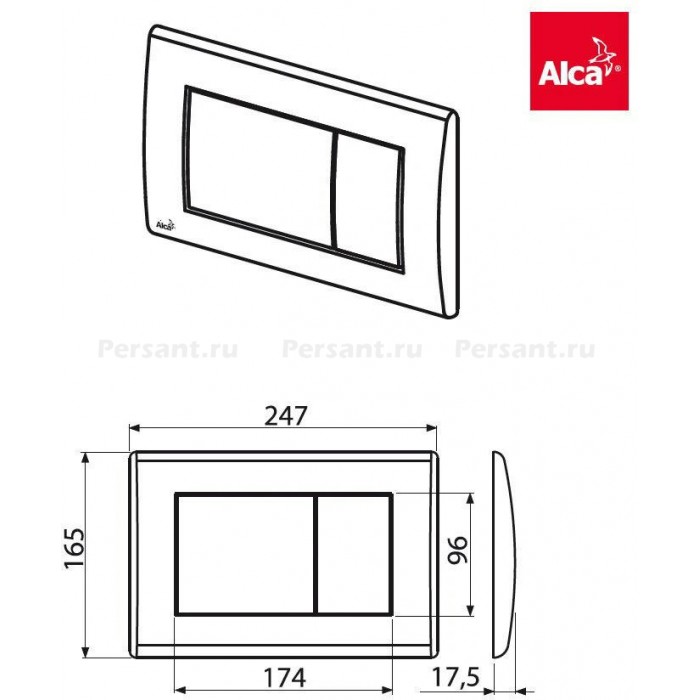 Клавиша смыва AlcaPlast Basic M272 хром матовый