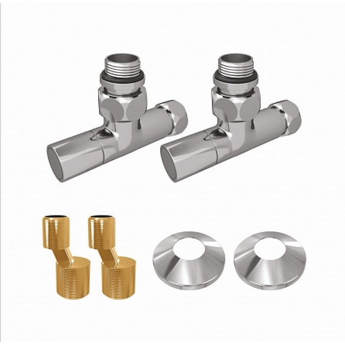 Вентиль запорный Terminus 3/4x1/2 комплект 2шт с эксцентриками и отражателями