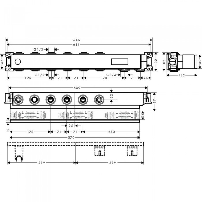 Внутренняя часть смесителя Hansgrohe Rainselect 15312180