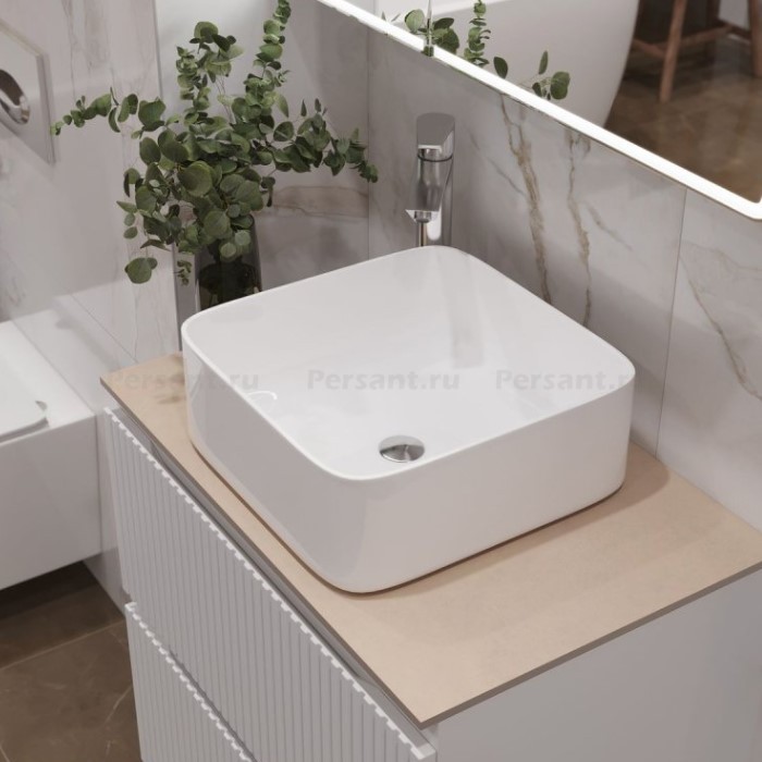Столешница Aquanet Flat 80 бежевая 00345765 керамогранит