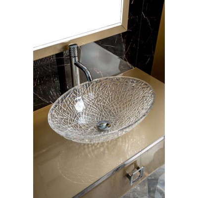 Столешница под раковину Boheme Armadi Art NeoArt 100 853-100-Light Gold стекло светлое золото