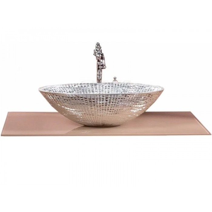 Столешница под раковину Boheme Armadi Art NeoArt 100 853-100-Rose стекло пыльная роза