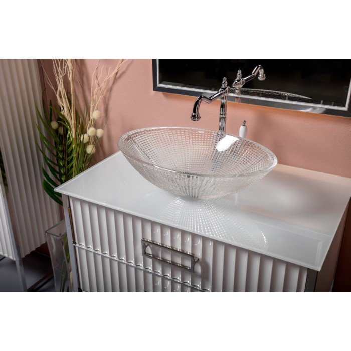 Столешница под раковину Boheme Armadi Art NeoArt 100 853-100-WH стекло белое