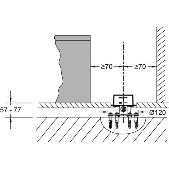 Монтажная часть напольного смесителя Jacob Delafon STILLNESS 97906D-NF