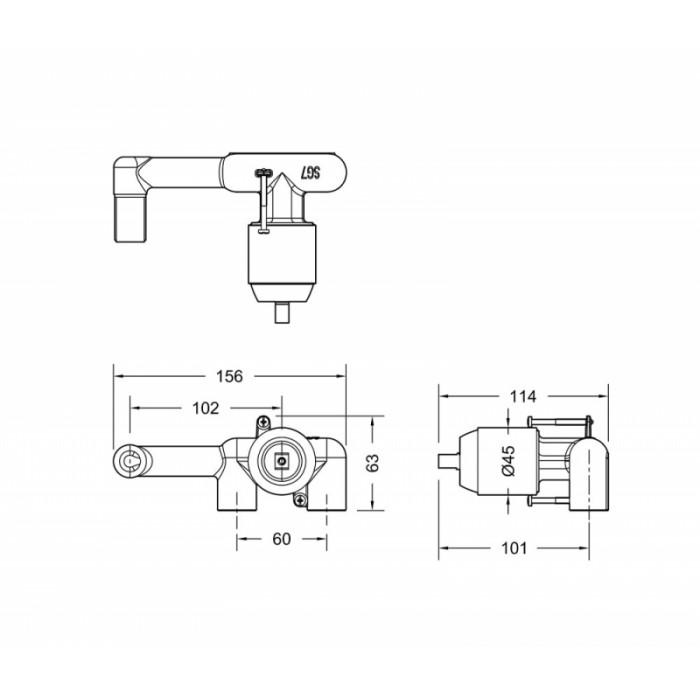 Монтажная часть для смесителя Bravat D968K-ENG