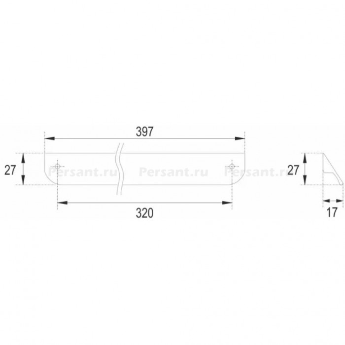 Ручка для тумбы Cezares Eco черная матовая RS156BL.3/320
