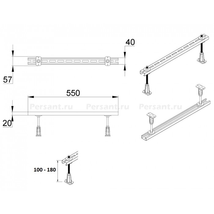 Ножки для ванны Vincea VBT-710-1700-LEG SET
