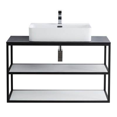 Консоль Cezares Cadro 100 двуярусная, подвесная CADRO-100/46/58-2C-SO-MET-ST