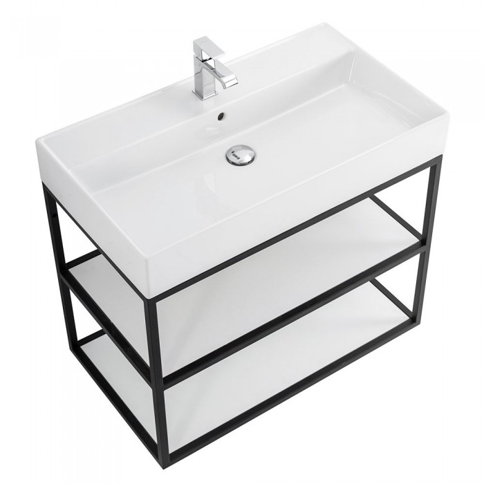 Консоль Cezares Cadro 80 двуярусная, подвесная CADRO-80/46/58-2C-SO-MET-ST