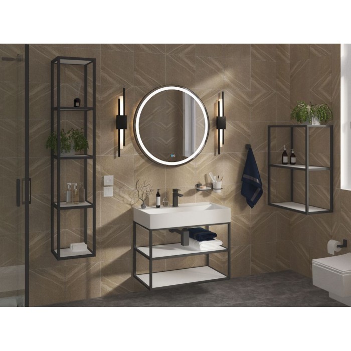 Консоль Cezares Cadro 80 двуярусная, подвесная CADRO-80/46/58-2C-SO-MET-ST
