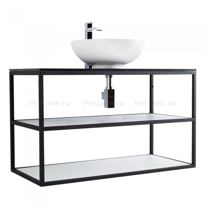 Консоль Cezares Cadro 90 двуярусная, подвесная CADRO-90/46/58-2C-SO-MET-ST