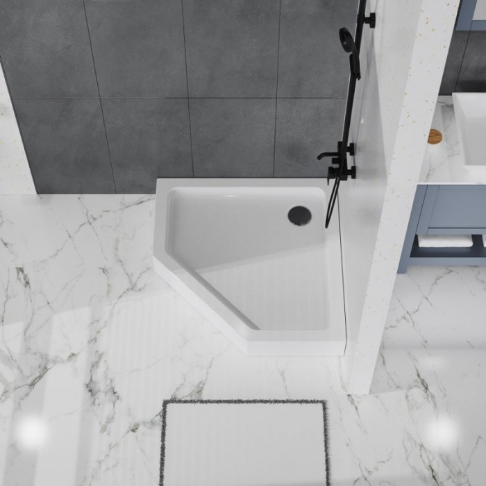 Акриловый поддон для душа BelBagno Tray 90x90x15 TRAY-BB-P-90-15-W пятиугольный