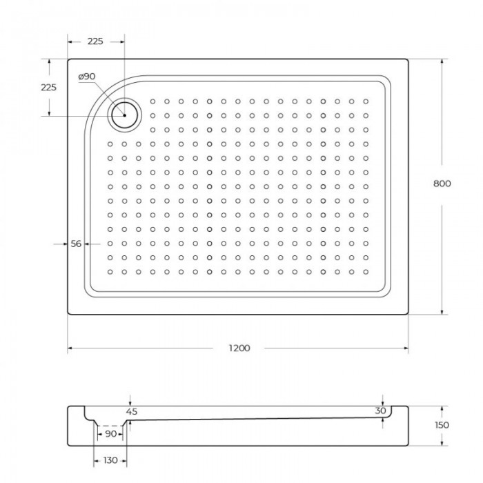 Акриловый поддон для душа BelBagno Tray 120x80 L TRAY-BB-AH-120/80-15-W-L