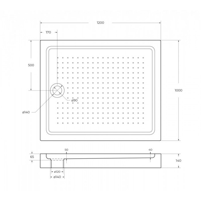 Акриловый поддон для душа BelBagno Tray 120x100x15 TRAY-BB-AH-120/100-15-W