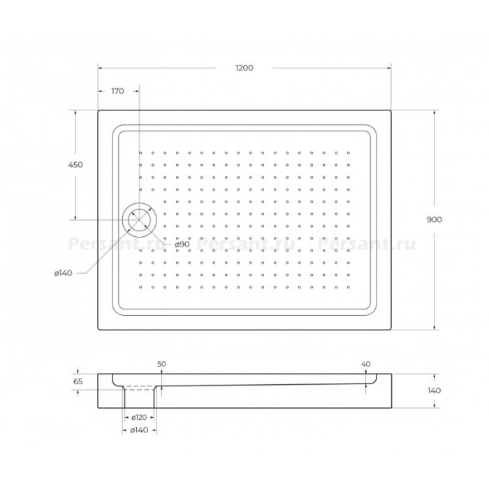 Акриловый поддон для душа BelBagno Tray 120x90x15 TRAY-BB-AH-120/90-15-W