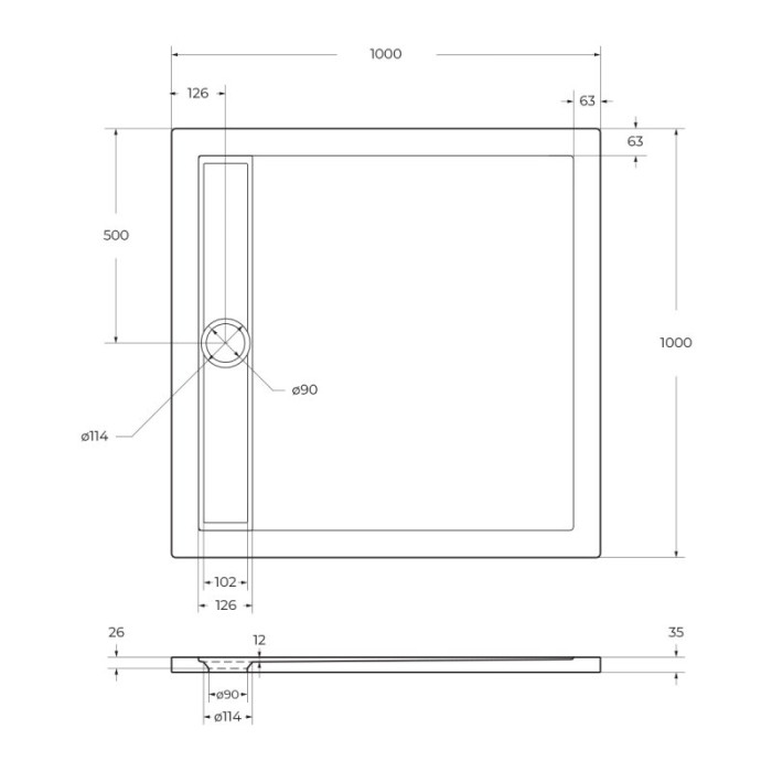 Акриловый поддон для душа BelBagno Tray Due 100x100x4 TRAY-BB-DUE-A-100-4-W0 низкий