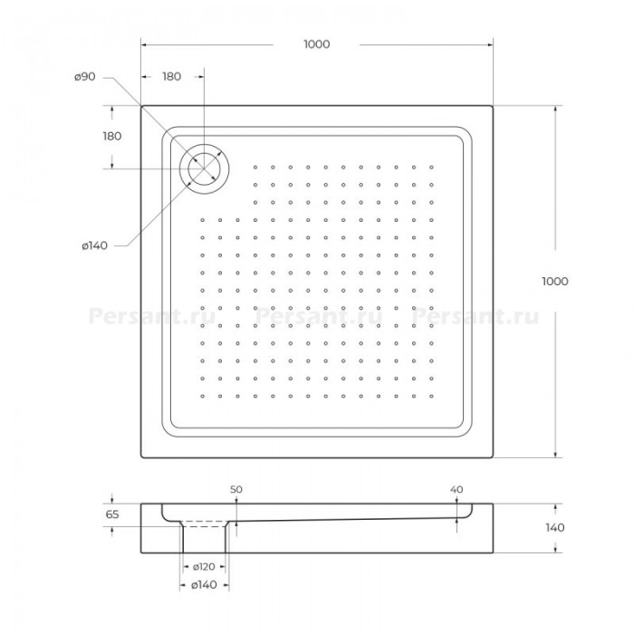 Акриловый поддон для душа BelBagno Tray 100x100x15 TRAY-BB-A-100-15-W
