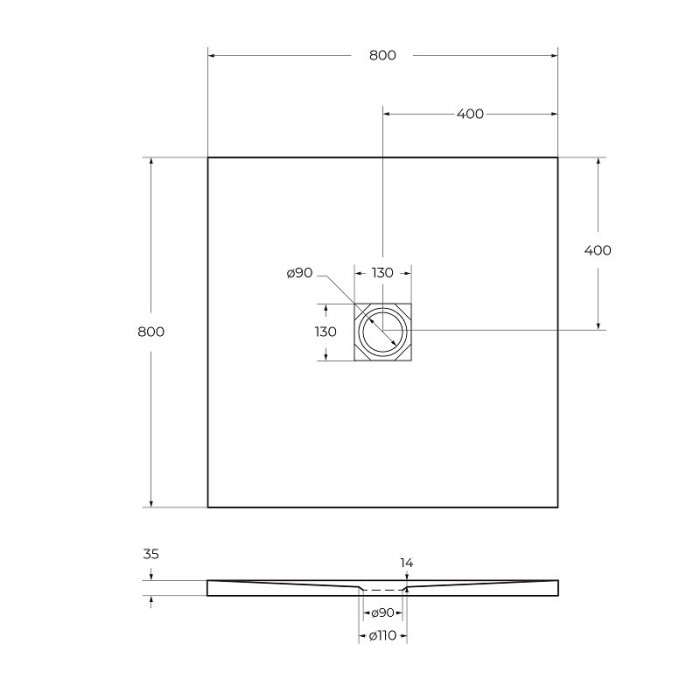 Поддон из искусственного камня BelBagno Uno 80x80x4 TRAY-MR-UNO-A-80-35-W-CR белый