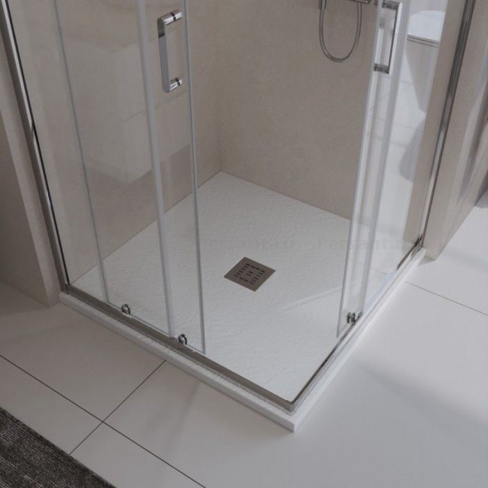 Поддон из искусственного камня BelBagno Uno 90x90x4 TRAY-MR-UNO-A-90-35-W-CR белый
