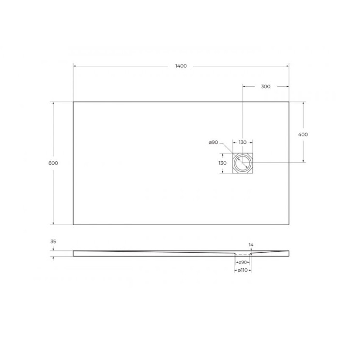 Поддон из искусственного камня BelBagno Uno 140x80x4 TRAY-MR-UNO-AH-140/80-35-W-CR белый